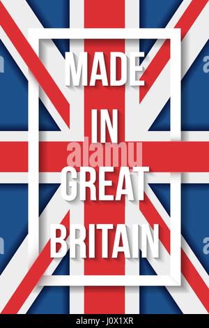 Made in Great Britain flag poster Stock Vector