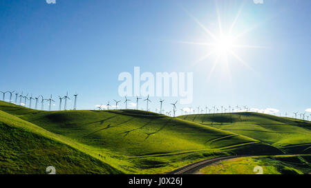 Wind turbines, Altamont Pass, California, United States Stock Photo