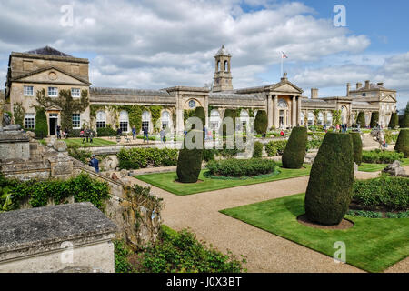 Tourists visiting the stately home, Bowood house and gardens, near Calne in Wiltshire, UK. Stock Photo