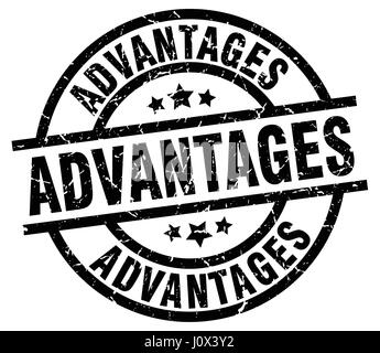 advantages round grunge black stamp Stock Vector