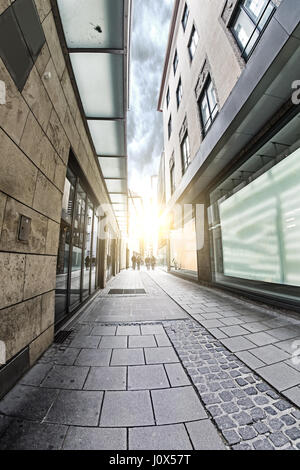 MUNICH, GERMANY - MAY 14, 2016: View the Mazaristrasse street Stock Photo