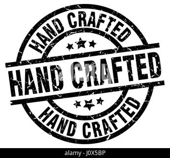 hand crafted round grunge black stamp Stock Vector