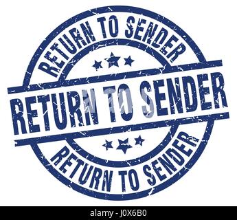 return to sender blue round grunge stamp Stock Vector