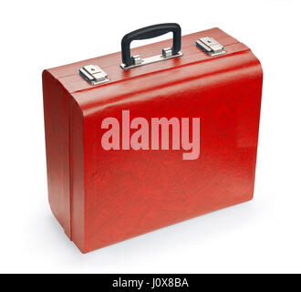Red suitcase, isolated on white background