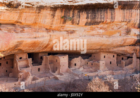 Mesa Verde National Park; Colorado; Spruce Tree House; Native American Ruins; Cliff Dwellings; Hopi Culture. Stock Photo