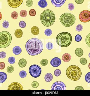abstract vector vintage colored circles seamless pattern Stock Vector
