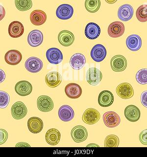 abstract vector vintage colored circles seamless pattern Stock Vector