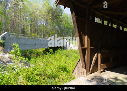 Restored Covered Bridge - these use to be found all over the United States. Stock Photo