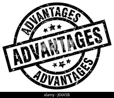 advantages round grunge black stamp Stock Vector