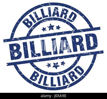 billiard blue round grunge stamp Stock Vector