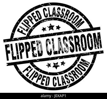 flipped classroom round grunge black stamp Stock Vector