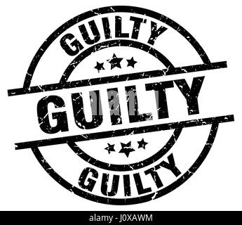 guilty round grunge black stamp Stock Vector