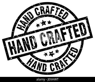 hand crafted round grunge black stamp Stock Vector