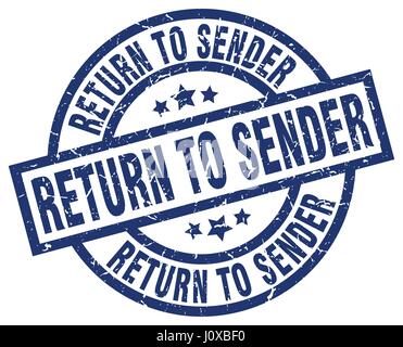 return to sender blue round grunge stamp Stock Vector