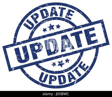 update blue round grunge stamp Stock Vector