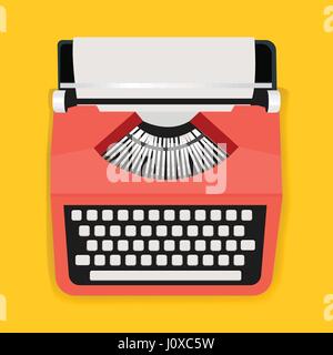 Retro Typewriter Machine Icon Illustration Vector Stock Vector