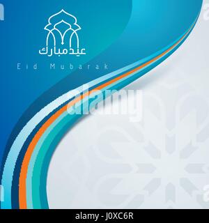 Eid mubarak colorful mosque dome Stock Vector