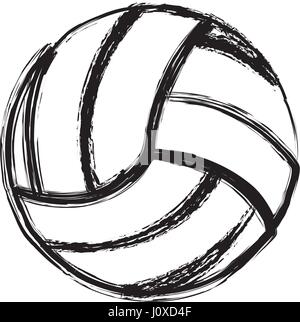 monochrome sketch of volleyball ball Stock Vector