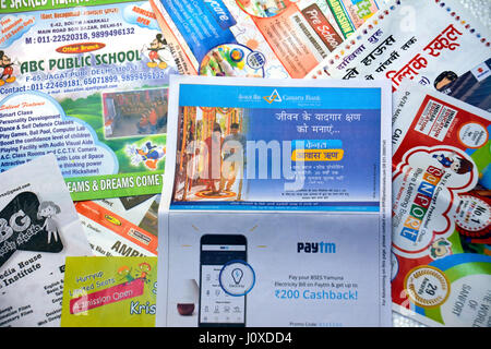 Advertisement pamphlets Stock Photo