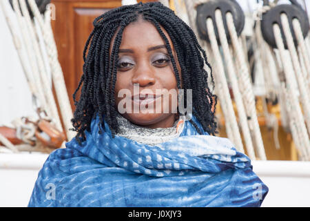 Ghanian African tourist in Woolwhich London Stock Photo