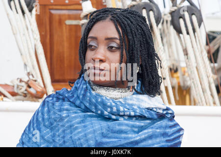 Ghanian African tourist in Woolwhich London Stock Photo