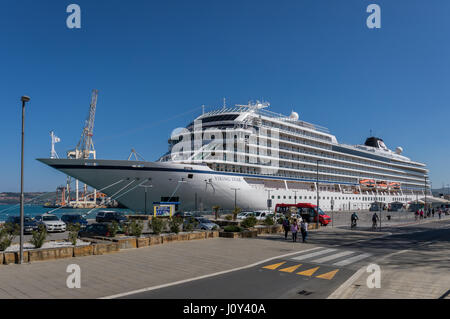 Viking Star cruise ship docked in Port of Koper, Slovenia Stock Photo