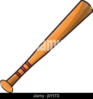 drawing bat baseball equipment Stock Vector