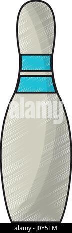 drawing bowling pin sport game Stock Vector