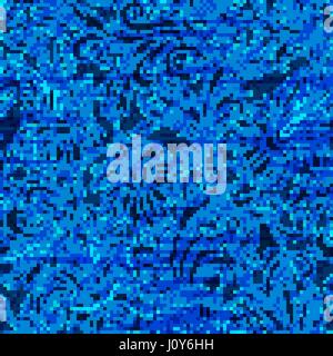 Vector Denim floral seamless pattern. Jeans background with hand drawing doodle flowers. Blue jeans cloth background Stock Vector
