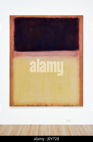 Mark Rothko, No. 9 (Dark over Light Earth, Violet and yellow in Rose), 1954 - oil on canvass - On display in the MOCA Gallery, Los Angeles, California