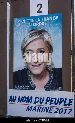 poster of french presidential election candidate Marine Le Pen Stock Photo