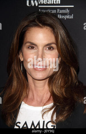 Umami Burger x Cindy Crawford Artist Series Launch Event  Featuring: Cindy Crawford Where: Santa Monica, California, United States When: 16 Mar 2017 Stock Photo