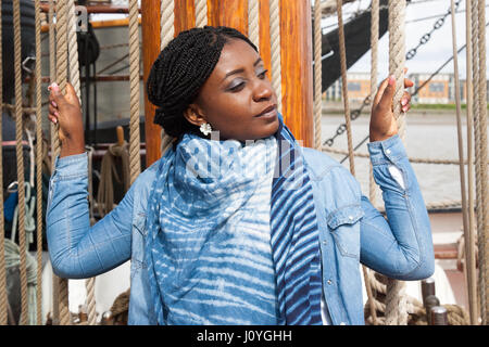 Ghanian African tourist in Woolwhich London Stock Photo