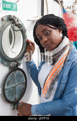 Ghanian African tourist in Woolwhich London Stock Photo