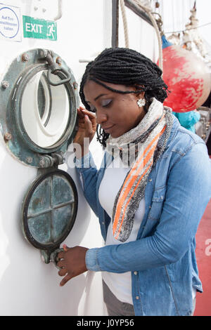 Ghanian African tourist in Woolwhich London Stock Photo