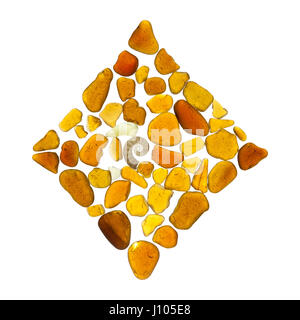 sea glass mosaic - diamonds card suit symbol isolated on white Stock Photo