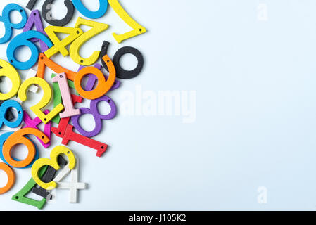 Colorful plasticine digits isolated on a white background Stock Photo