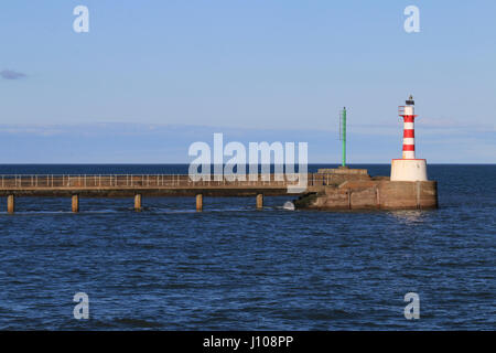 Amble harbour light Stock Photo