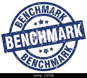 benchmark blue round grunge stamp Stock Vector