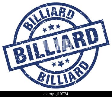 billiard blue round grunge stamp Stock Vector