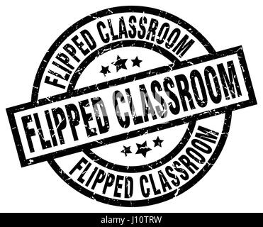 flipped classroom round grunge black stamp Stock Vector