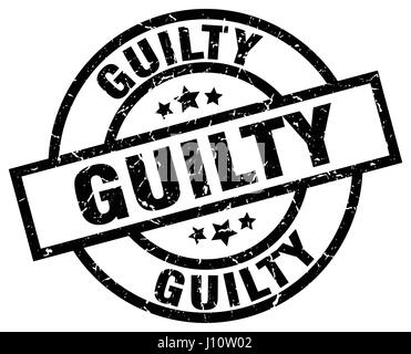 guilty round grunge black stamp Stock Vector