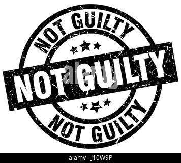 not guilty round grunge black stamp Stock Vector