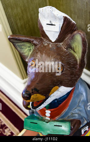 Basil Brush fibreglass charity collection box, commonly seen in the 1970s and 1980s for children to give coins.
