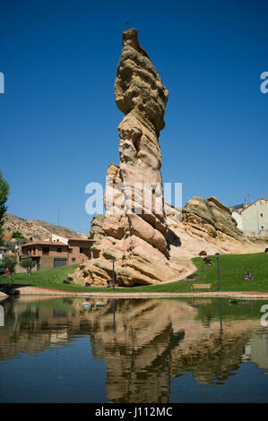 El Picuezo and La Picueza rocks in Autol, La Rioja, Spain. Stock Photo