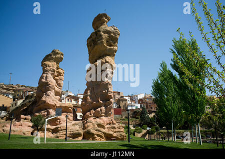 El Picuezo and La Picueza rocks in Autol, La Rioja, Spain. Stock Photo