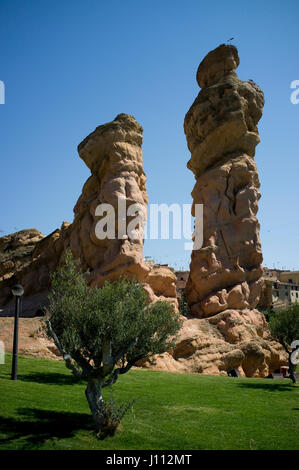 El Picuezo and La Picueza rocks in Autol, La Rioja, Spain. Stock Photo