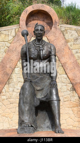 Statue of King Moshoeshoe I of Lesotho at Thaba Bosiu Cultural Village, Thaba Bosiu, Motloang, Maseru District, Kingdom of Lesotho Stock Photo