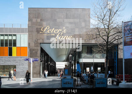 Liverpool One,shopping,mall,precinct,complex,Liverpool,Merseyside,England,UNESCO,World Heritage City,City,Northern,North,England,English,UK. Stock Photo