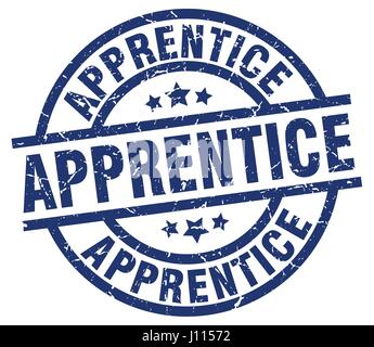 apprentice blue round grunge stamp Stock Vector